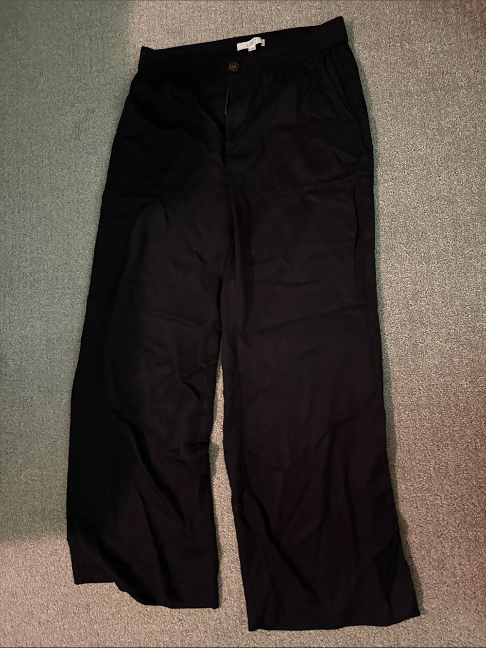 LOFT Black Wide Leg Trousers